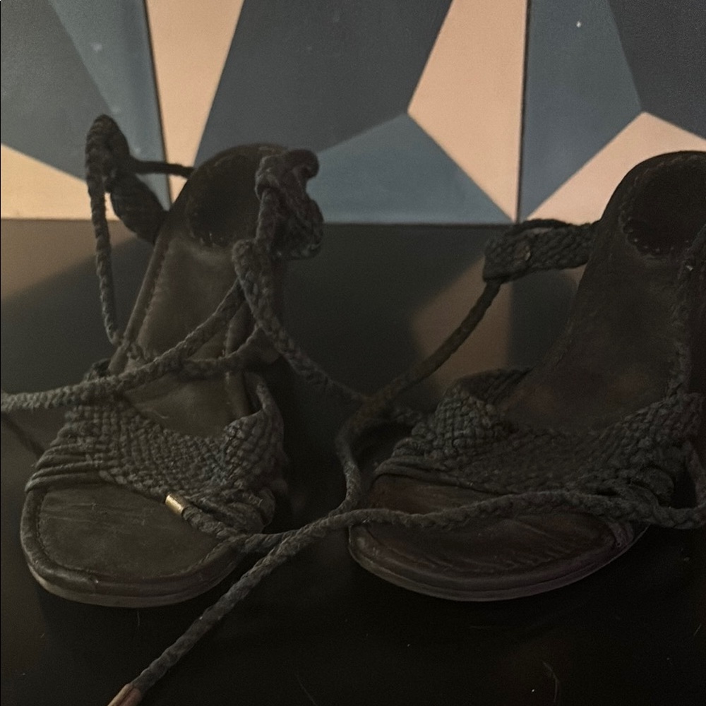Vintage Gap Black Rope & Suede Wedges